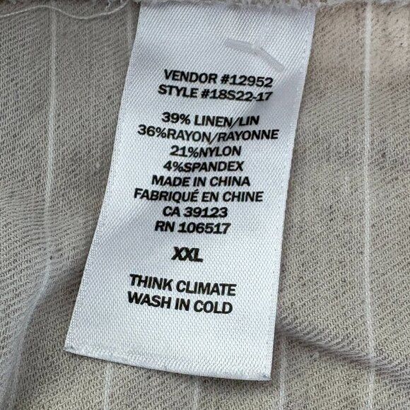 NORTHERN REFLECTIONS PULL-ON LINEN BLEND PINSTRIPE PANTS TROUSERS NEW SIZE XXL - Picture 6 of 7